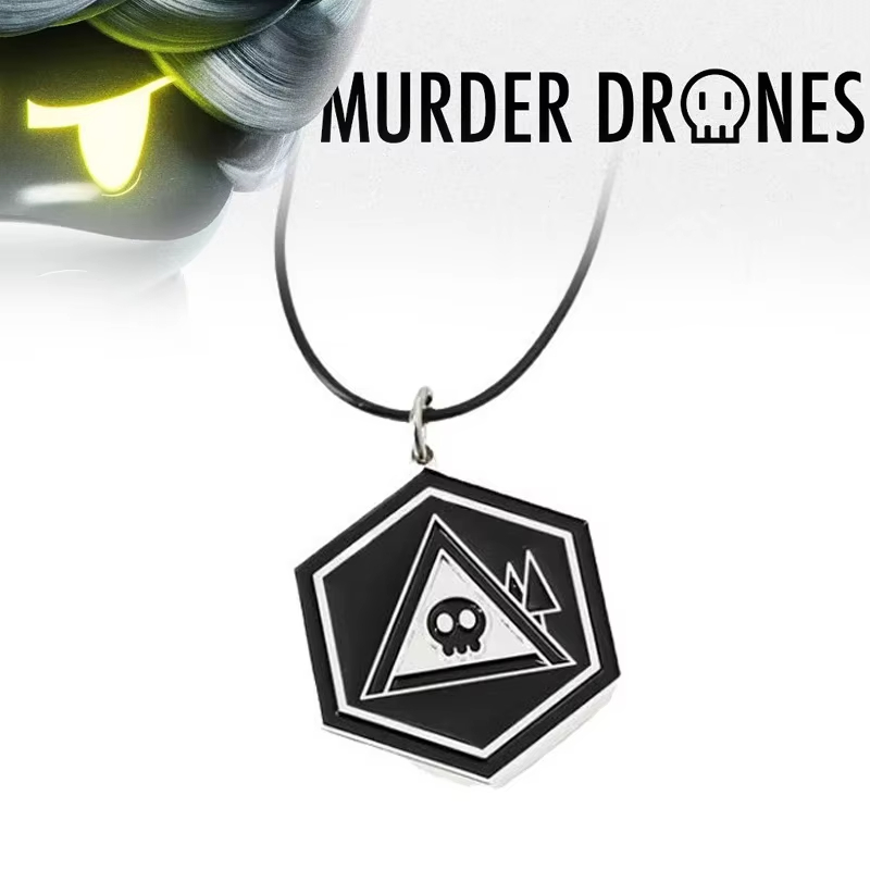 Drone Neck Strap - アニメ殺人ドローンコスプレネックレスゴシックスカルスケルトンペンダント黒首鎖骨チェーンカップルハロウィンアクセサリー