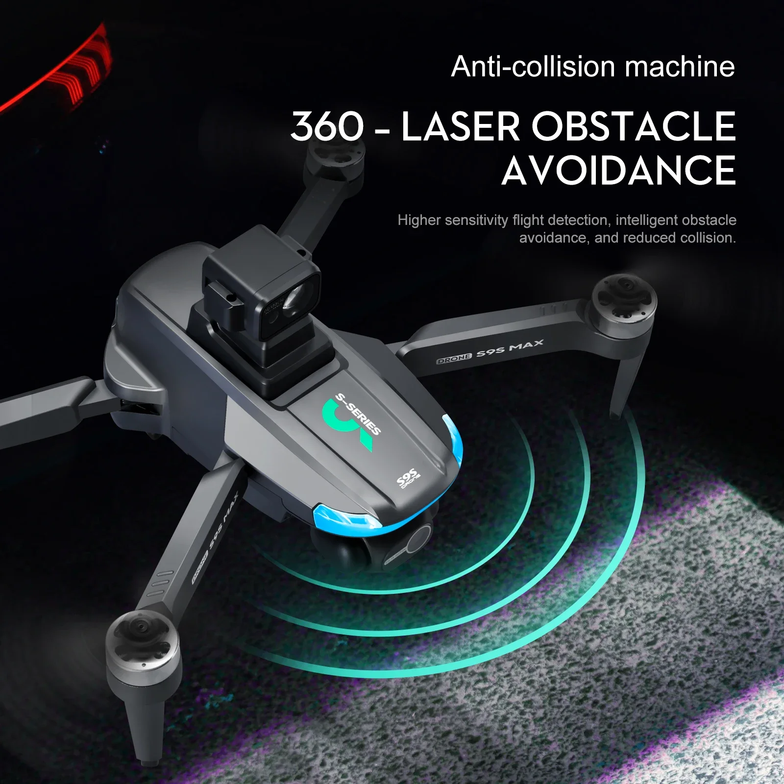 新しい S9S MAX ミニドローン 4K 2 軸 PTZ  - Drone Remote Controller Lanyard のレビューと価格