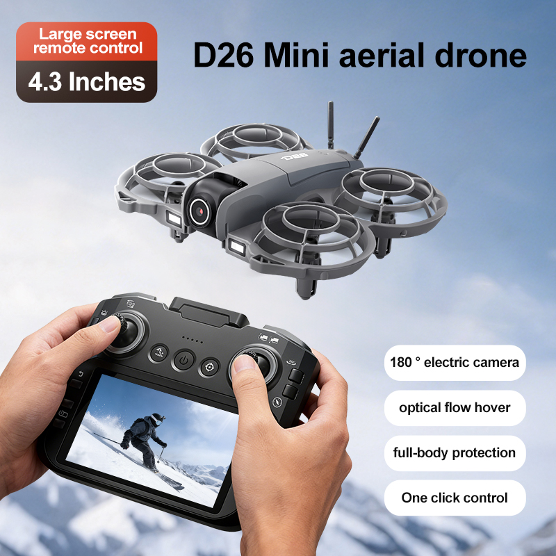 D26 ドローン 4K 空撮HD 180 °   カメラ付き - Drone Controller Screen のレビューと価格