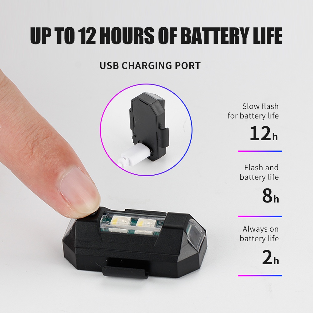 1PC 7 色ミニ USB 充電 LED 衝突防止オートバイ - Drone Strobe Light のレビューと価格