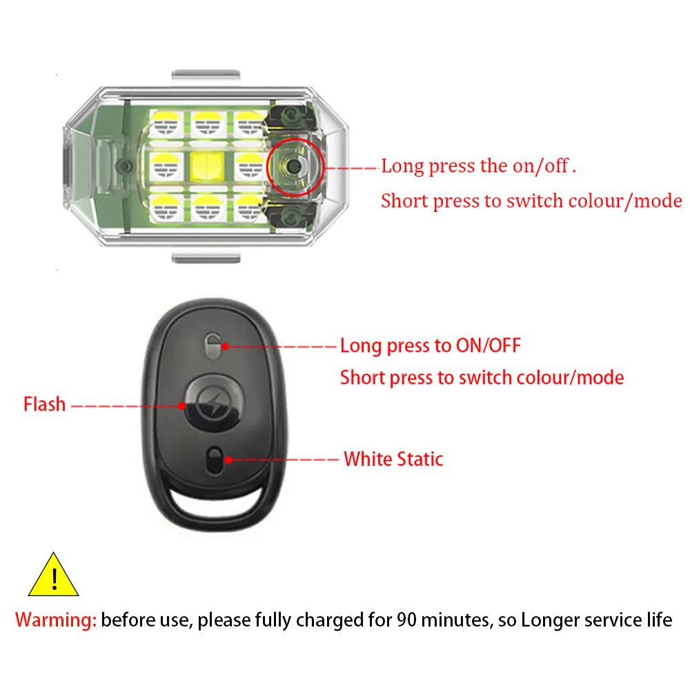 1/2/4 個ワイヤレス LED ドローンストロボライトオー - Drone Strobe Light のレビューと価格